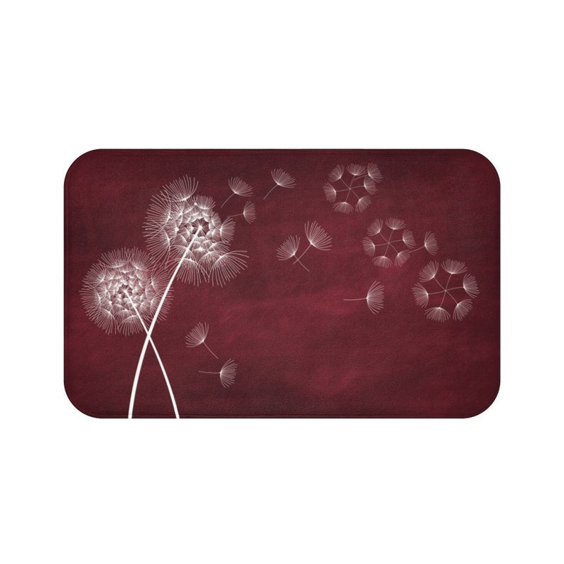 Burgundy Blowing Dandelion Memory Foam Mat - MAT35