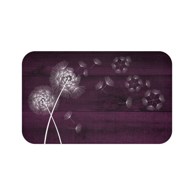 Rustic Purple Blowing Dandelion Memory Foam Mat - MAT47