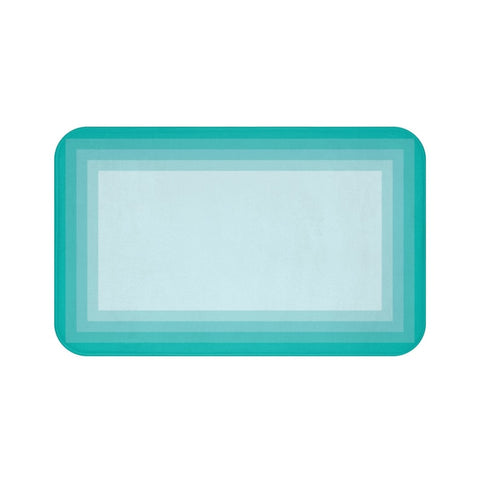 Aqua Color Block Memory Foam Mat - MAT56