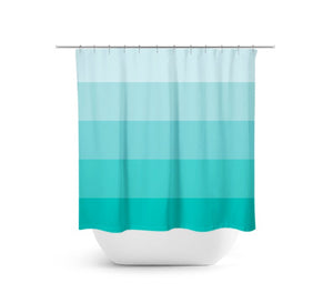 Aqua Color Blocks Shower Curtain - SHOWER114