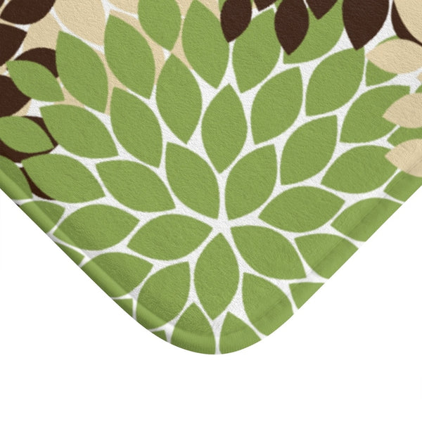 Brown and Green Flower Burst Memory Foam Mat - MAT61