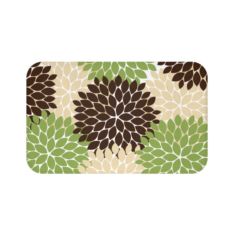 Brown and Green Flower Burst Memory Foam Mat - MAT61