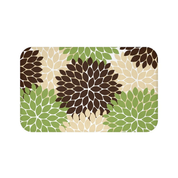 Brown and Green Flower Burst Memory Foam Mat - MAT61