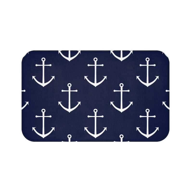 Blue Nautical Anchor Memory Foam Mat - MAT82