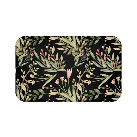 Black and Green Floral Memory Foam Mat - MAT86