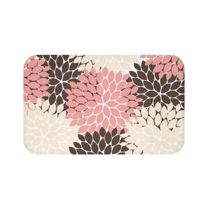 Blush Pink, Brown and Cream Flower Burst Memory Foam Mat - MAT68