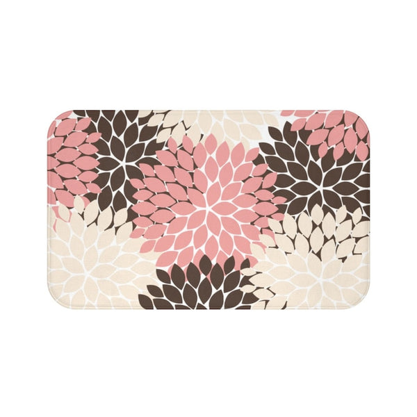 Blush Pink, Brown and Cream Flower Burst Memory Foam Mat - MAT68