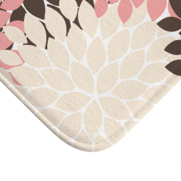 Blush Pink, Brown and Cream Flower Burst Memory Foam Mat - MAT68