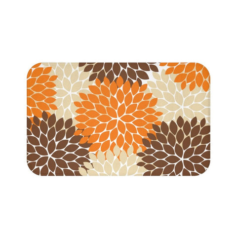 Orange and Brown Flower Burst Memory Foam Mat - MAT80