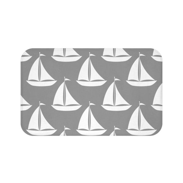 Gray Sailboat Memory Foam Mat - MAT83
