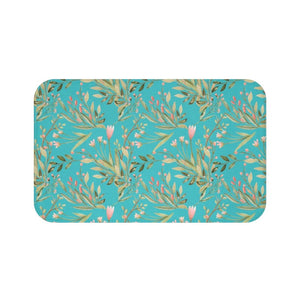 Teal and Green Floral Memory Foam Mat - MAT84
