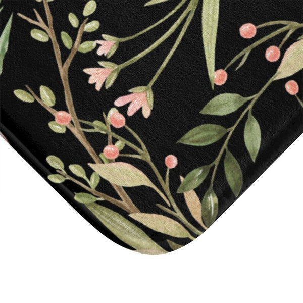 Black and Green Floral Memory Foam Mat - MAT86