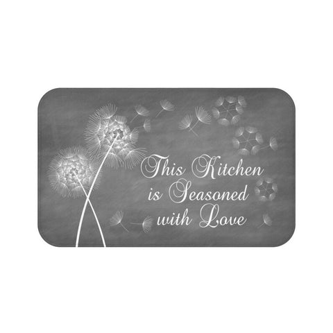 Gray Dandelion "This Kitchen is Seasoned with Love" Kitchen Memory Foam Mat - MAT91