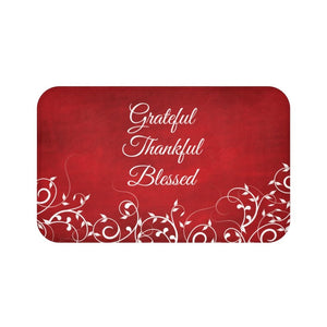 Red "Grateful Thankful Blessed" Kitchen Memory Foam Mat - MAT96