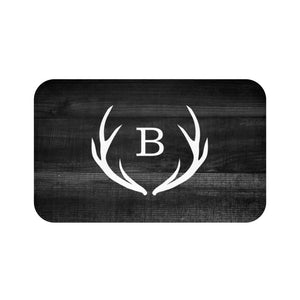 Rustic Black Personalized Antler Memory Foam Mat - MAT104