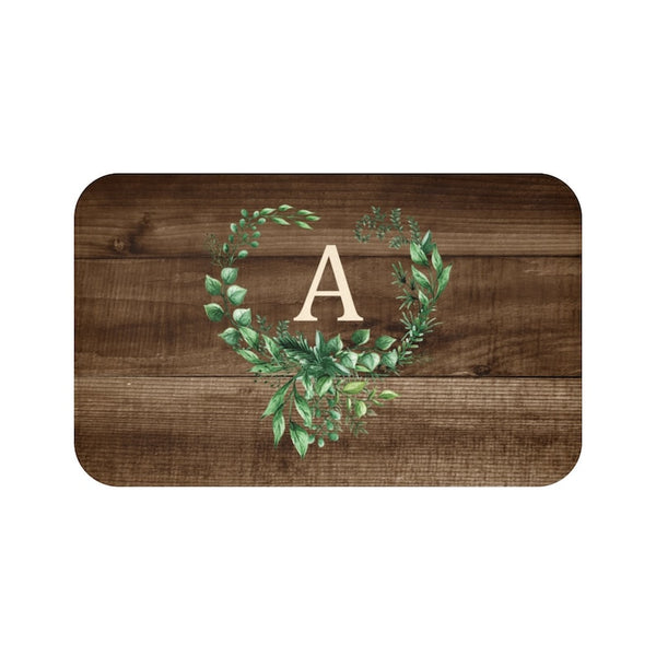 Brown & Green Wreath Monogram Memory Foam Mat - MAT107
