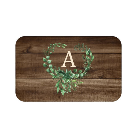 Brown & Green Wreath Monogram Memory Foam Mat - MAT107