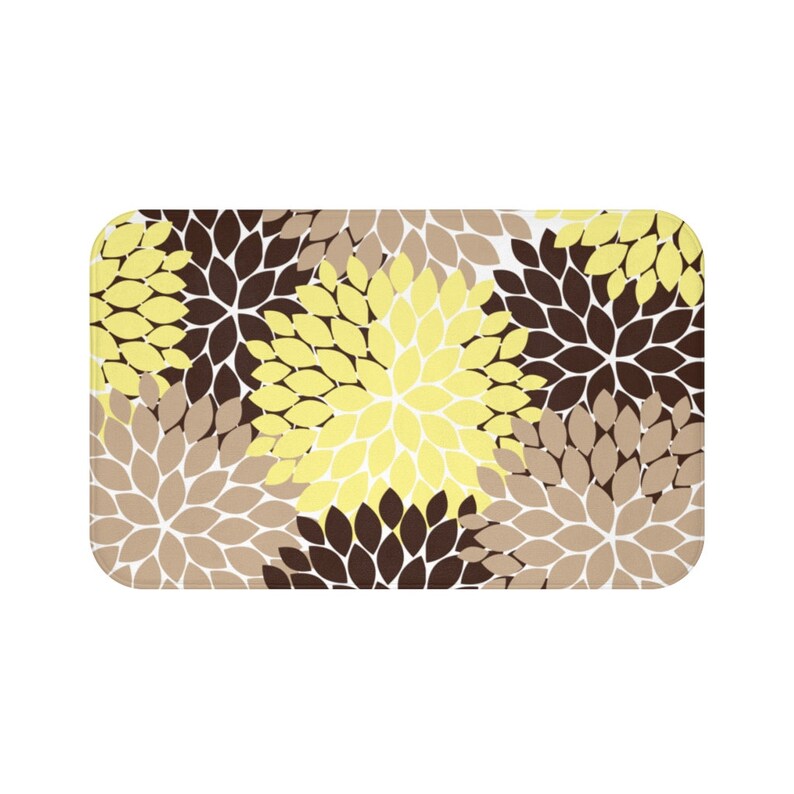 Yellow and Brown Flower Burst Memory Foam Mat - MAT108