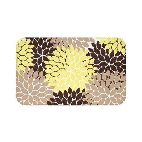 Yellow and Brown Flower Burst Memory Foam Mat - MAT108