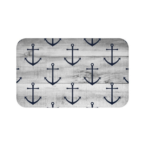Gray and Blue Anchor Memory Foam Mat - MAT105