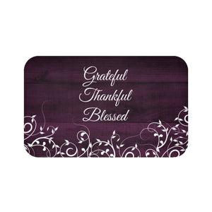 Rustic Purple "Grateful Thankful Blessed" Kitchen Memory Foam Mat - MAT109