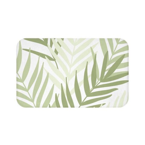 Sage Green Palm Leaves Memory Foam Mat - MAT136