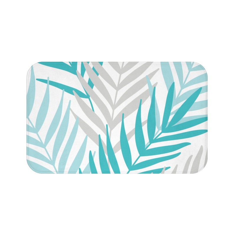 Solid Teal with Borders Memory Foam Mat - MAT137