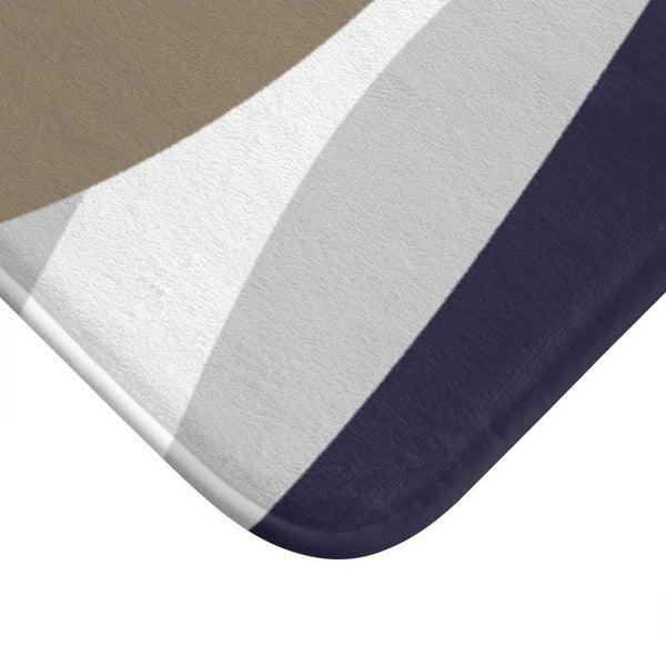 Blue Beige and Gray Abstract Ribbons Memory Foam Mat - MAT122