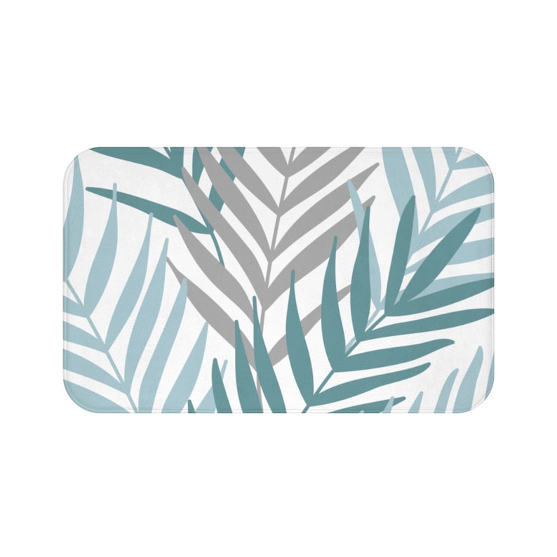 Solid Teal with Borders Memory Foam Mat - MAT133