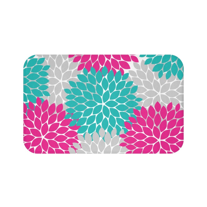Solid Teal with Borders Memory Foam Mat - MAT138