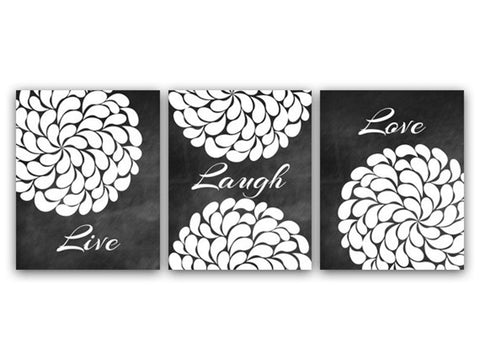 "Live Laugh Love" Chalkboard Wall Art, Flower Burst Wall Decor - HOME24