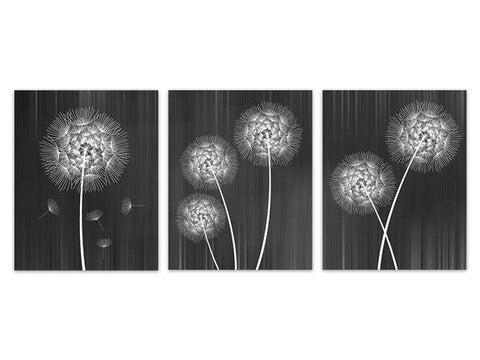 Home Decor CANVAS, Black and White Dandelion Art, CANVAS or PRINTS Bathroom Wall Decor, Dandelion Bedroom Decor, Modern Home Decor - HOME208