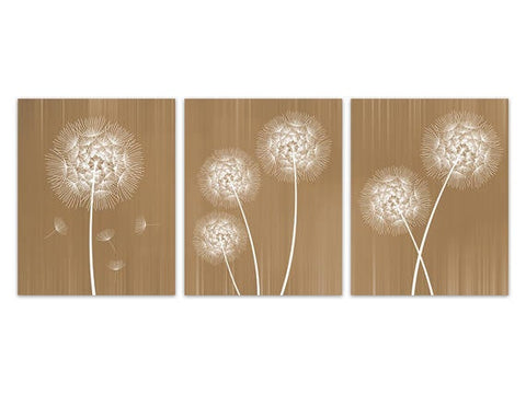 Dandelion Canvas Wall Art, Gold Room Decor, Nursery Prints, Bathroom Canvas, Dandelion Theme Room Decor, Gold Wall Art - HOME222