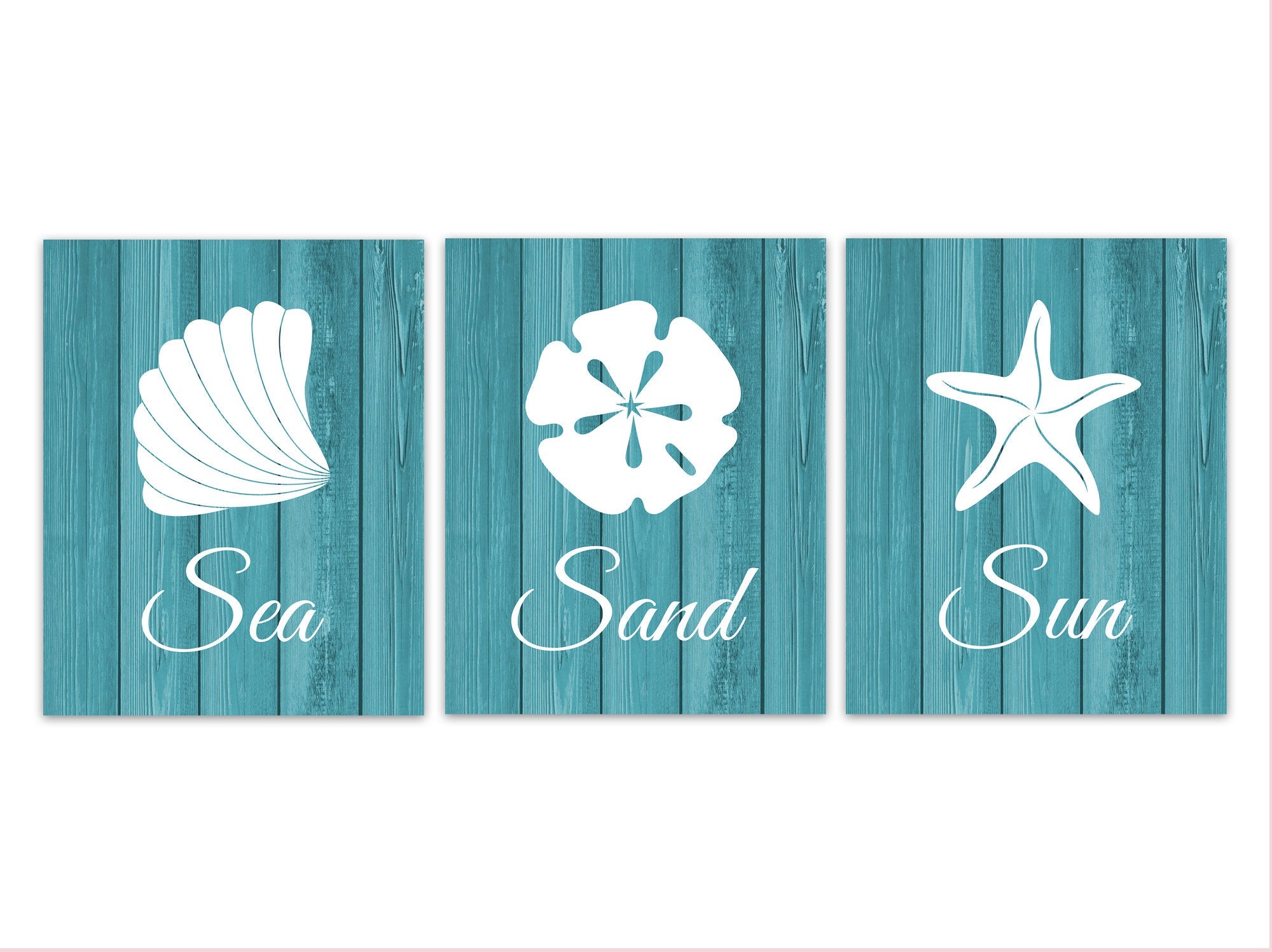Turquoise Home Decor, Beach House Wall Art, Ocean Bathroom Decor, Sun Sand Sea Nautical Decor, Beach Bedroom CANVAS or PRINTS - HOME303