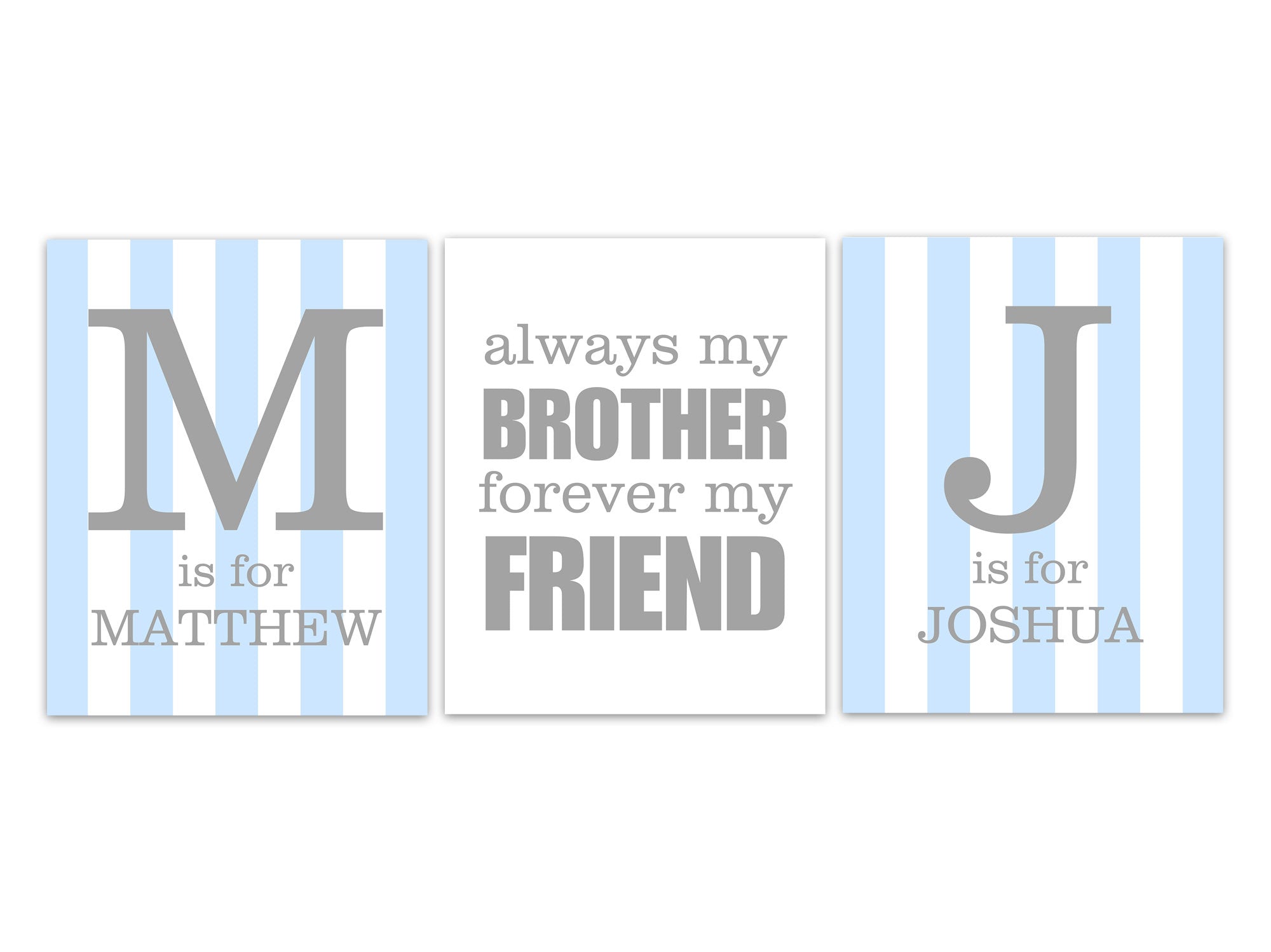 Personalized Brothers 3pc Wall Art "Always My Brother, Forever My Friend" - KIDS295
