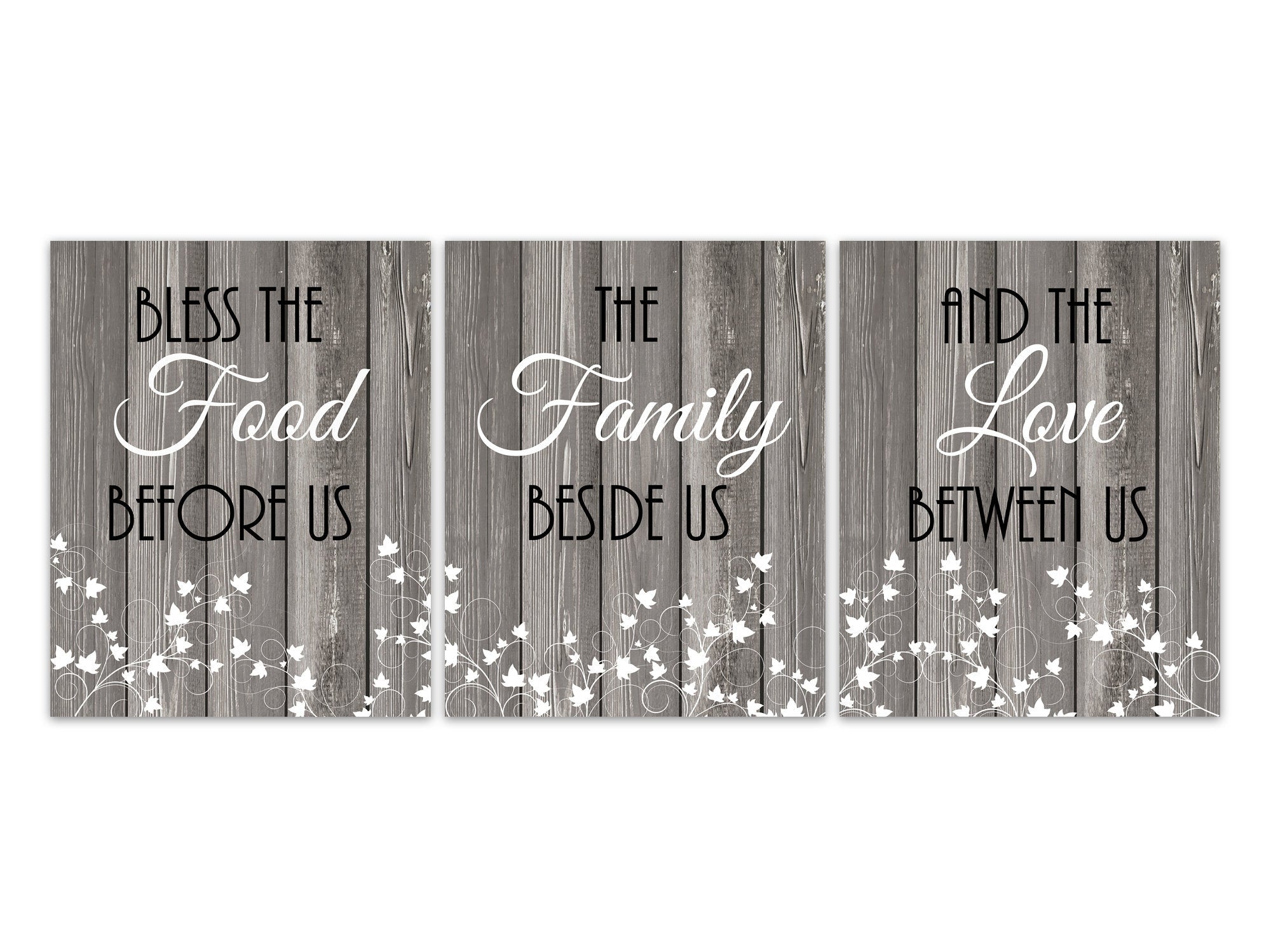 Bless The Food Before Us Kitchen Quote Art, Family Quote, Love Between Us Kitchen CANVAS, Dining Room Decor, Rustic Home Decor - HOME322