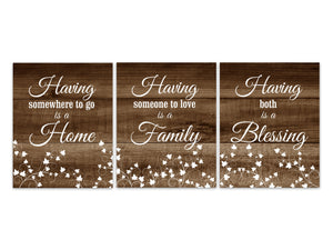 Home Family Blessing Signs, Rustic Home Decor, Farmhouse Decor Kitchen CANVAS or PRINTS, Family Room Wall Art, Housewarming Gift - HOME390