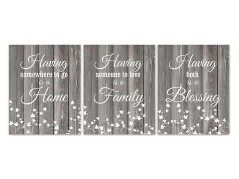 Having Somewhere To Go Is Home, Having Someone To Love Is Family, Blessing Signs, Wedding Gift, Home Decor CANVAS or PRINTS - HOME388
