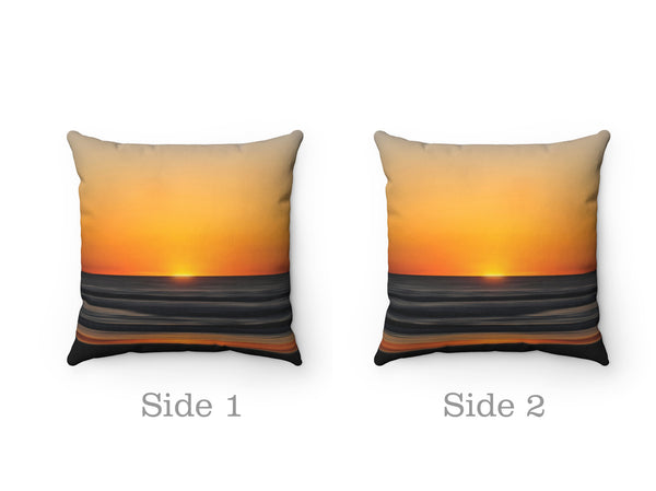Sunset Pillow Cover, Beach Pillow Case, Orange Pillow Covers, Abstract Art Throw Pillow, Beach House Decor, Orange Bedding - EONS-PLW4