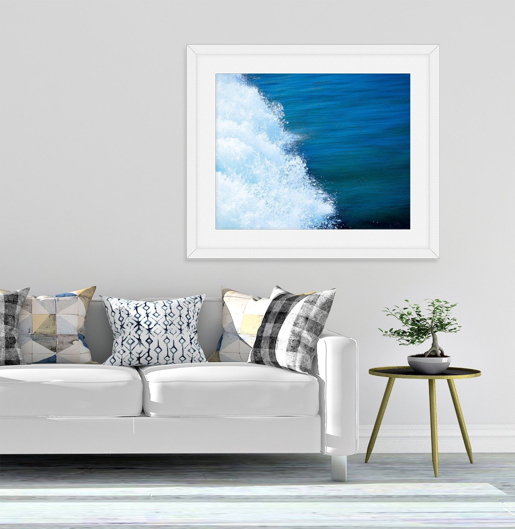 Seascape Photography - Blue & White Crashing Waves Fine Art - NATURE23