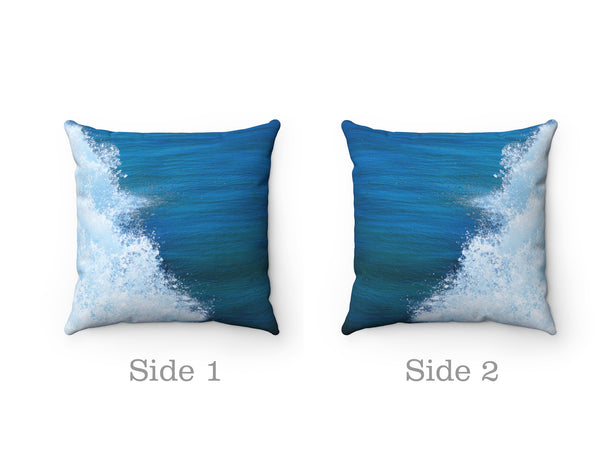 Beach Pillow Cover, Ocean Pillow, Nautical Decor, Blue Home Decor, Ocean Waves Pillow Case, Beach House Pillow, Beach Decor - EONS-PLW6
