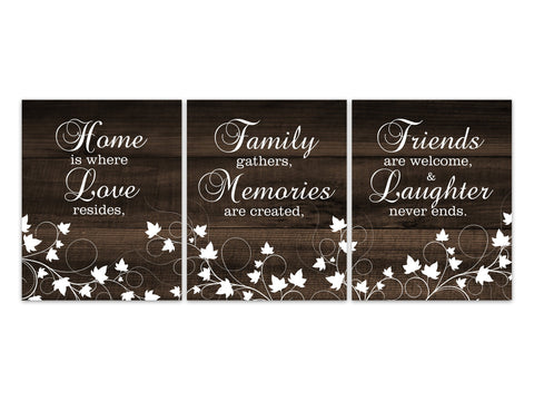 Home is Where Love Resides Signs, Rustic Home Decor CANVAS or PRINTS, Family Quote Art, Farmhouse Dcor, Dining Room Artwork - HOME430