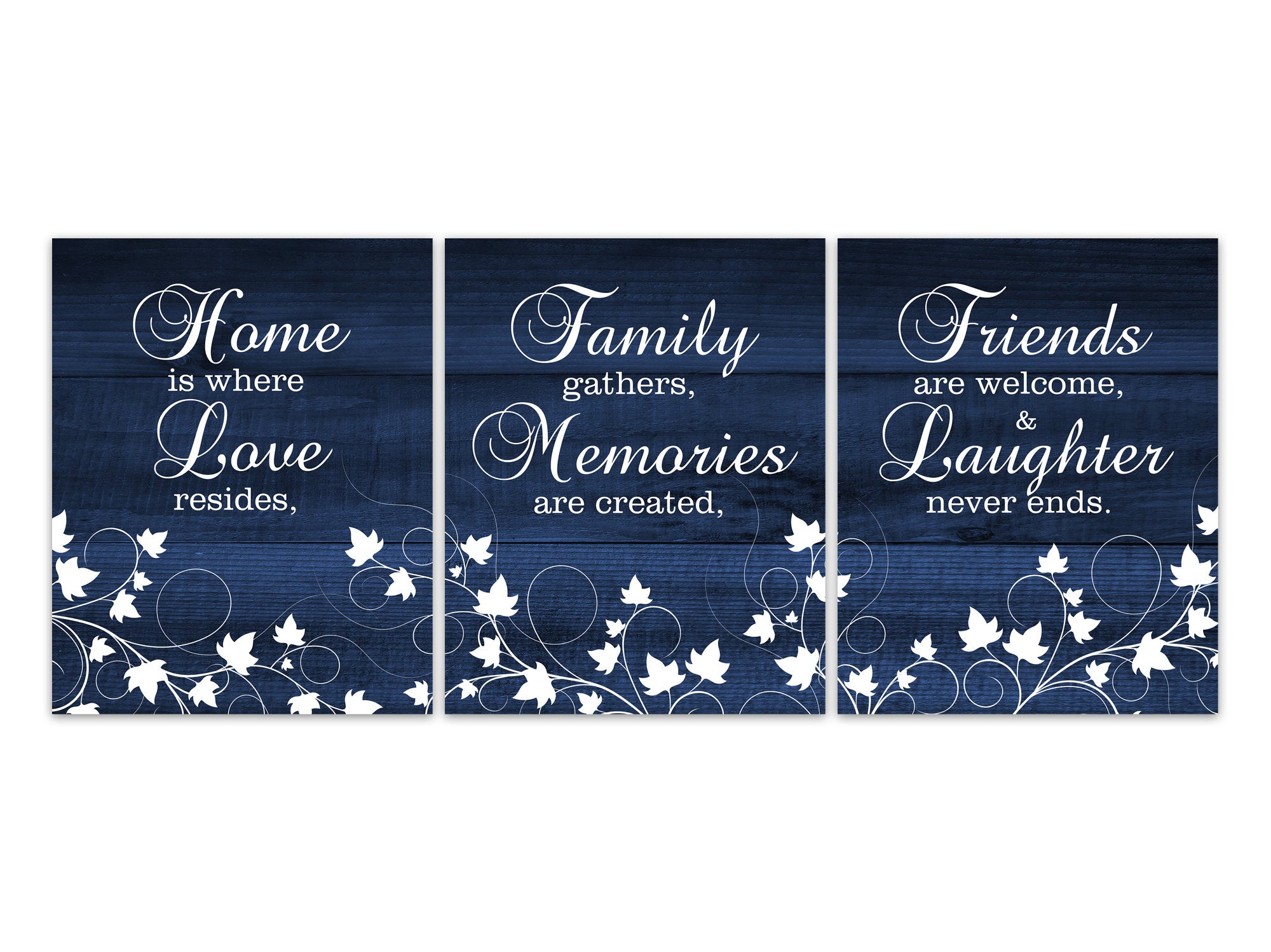 Rustic Decor, Home Is Where Love Resides, Family Quote, Navy Home Decor CANVAS or Prints, Dining Room Decor, Entryway Wall Decor - HOME433