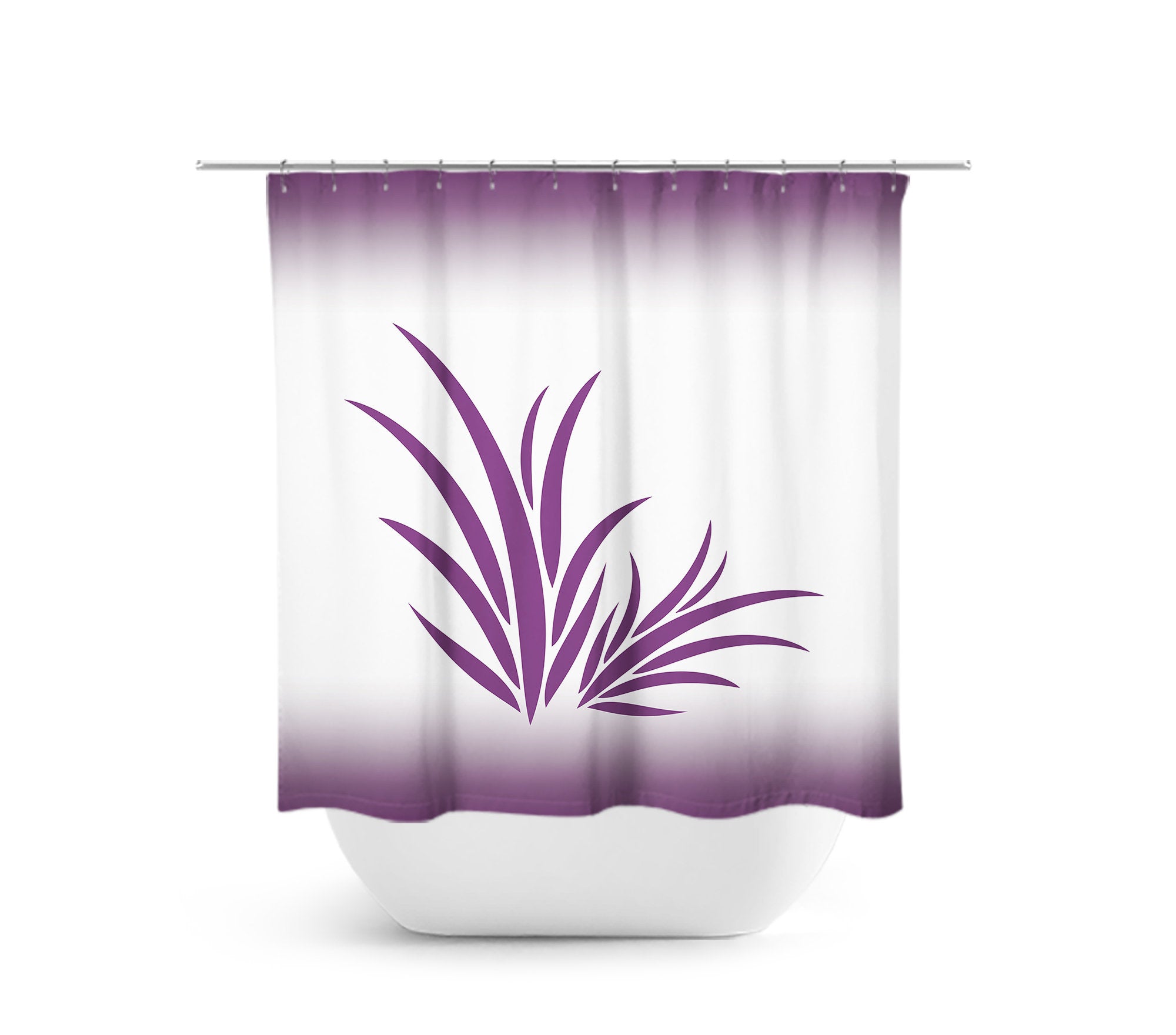 Tropical Paradise White & Purple Fabric Shower Curtain - SHOWER13