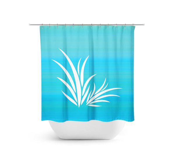 Tropical Paradise Boho Aqua Fabric Shower Curtain - SHOWER28