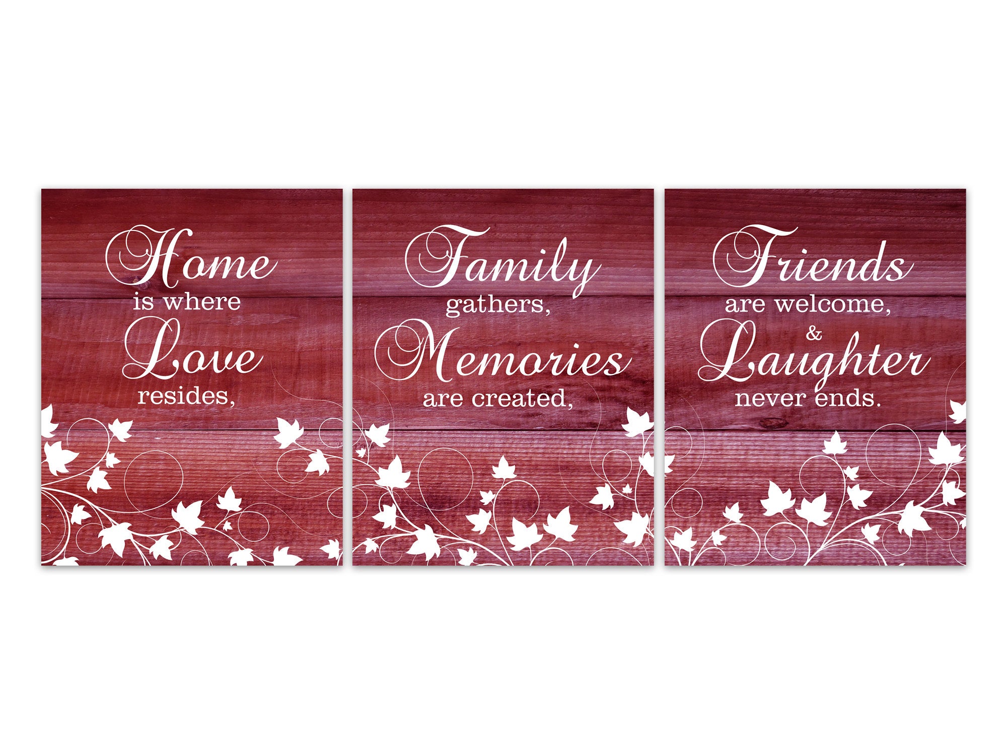 Rustic Decor, Home Is Where Love Resides, Family Quote, Red Home Decor CANVAS or Prints, Dining Room Decor, Entryway Wall Decor - HOME434