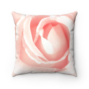 Flower Pillow Cover, Pink White Accent Pillow, Pink Home Decor, Pink Bedroom Decor, Decorative Throw Pillow, Rose Photo Pillow - EONS-PLW13