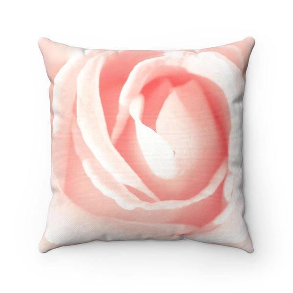 Flower Pillow Cover, Pink White Accent Pillow, Pink Home Decor, Pink Bedroom Decor, Decorative Throw Pillow, Rose Photo Pillow - EONS-PLW13