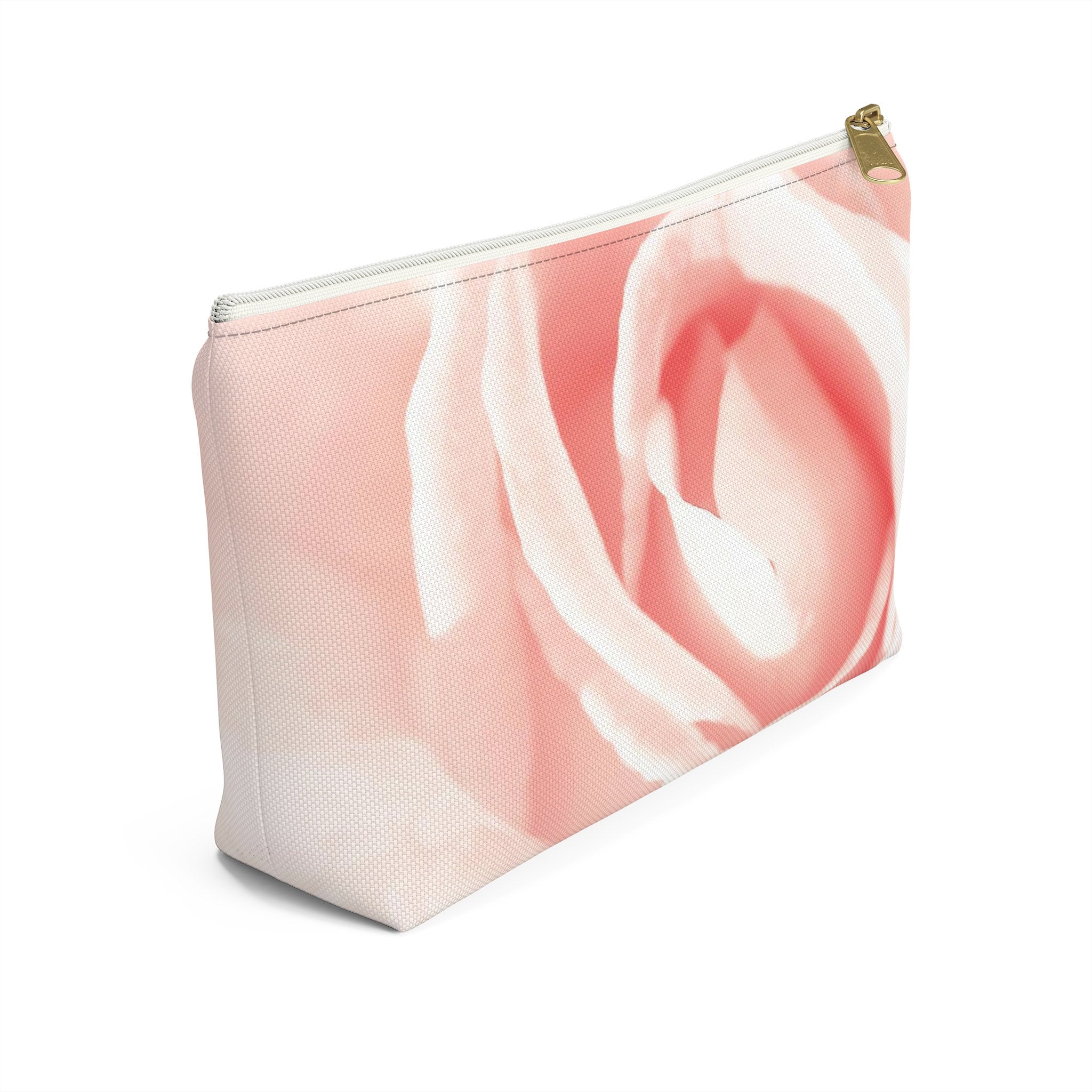Makeup or Toiletry Bag - Coral Rose Petals Travel Clutch - PH13