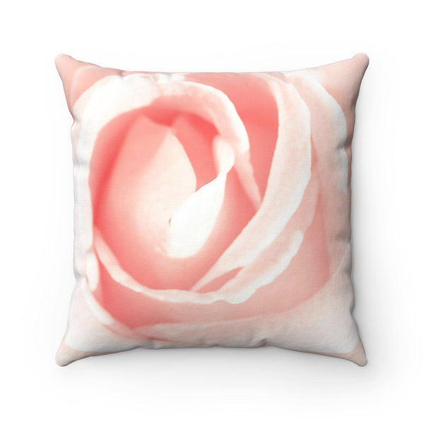 Flower Pillow Cover, Pink White Accent Pillow, Pink Home Decor, Pink Bedroom Decor, Decorative Throw Pillow, Rose Photo Pillow - EONS-PLW13